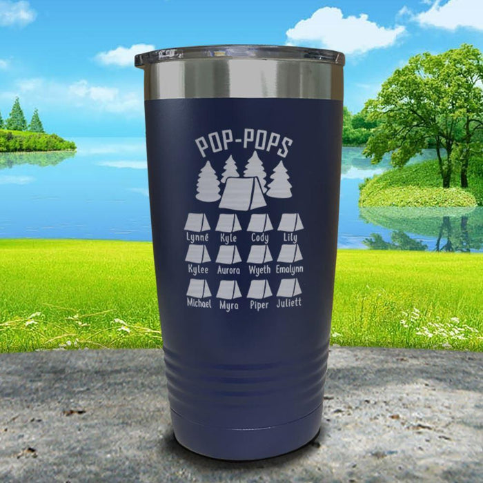 Camping (CUSTOM) Engraved Tumbler Tumbler ZLAZER 20oz Tumbler Navy 