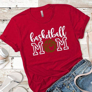 Basketball Mom Premium Tees T-Shirts CustomCat Red X-Small 