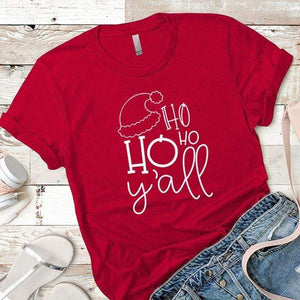 HoHoHo Yall Premium Tees T-Shirts CustomCat Red X-Small 