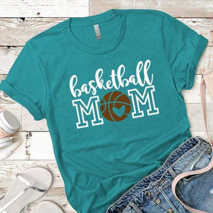 Basketball Mom Premium Tees T-Shirts CustomCat Tahiti Blue X-Small 
