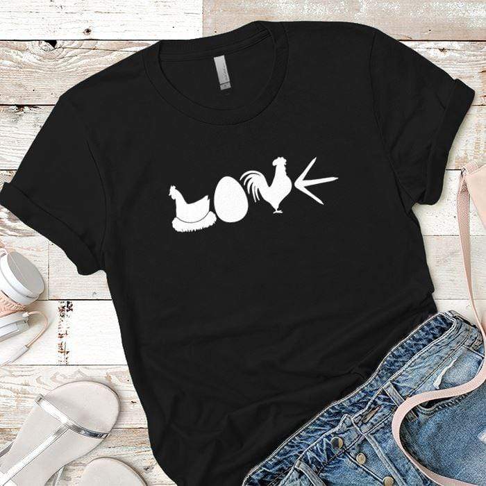 Chicken Love Premium Tees T-Shirts CustomCat Black X-Small 