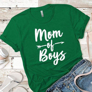 Mom Of Boys Premium Tees T-Shirts CustomCat Kelly Green X-Small 