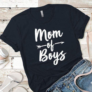 Mom Of Boys Premium Tees T-Shirts CustomCat Midnight Navy X-Small 