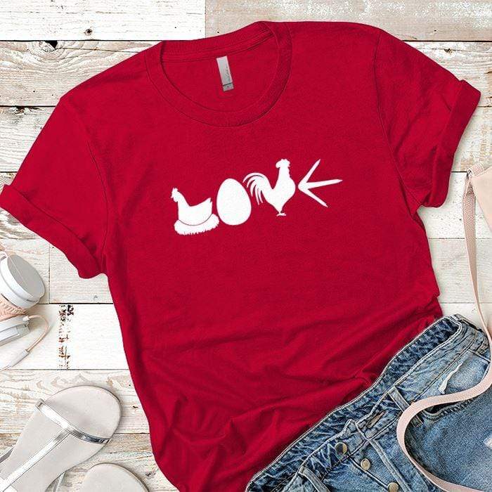 Chicken Love Premium Tees T-Shirts CustomCat Red X-Small 