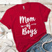 Mom Of Boys Premium Tees T-Shirts CustomCat Red X-Small 