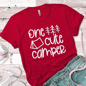 One Cute Camper Premium Tees T-Shirts CustomCat Red X-Small 