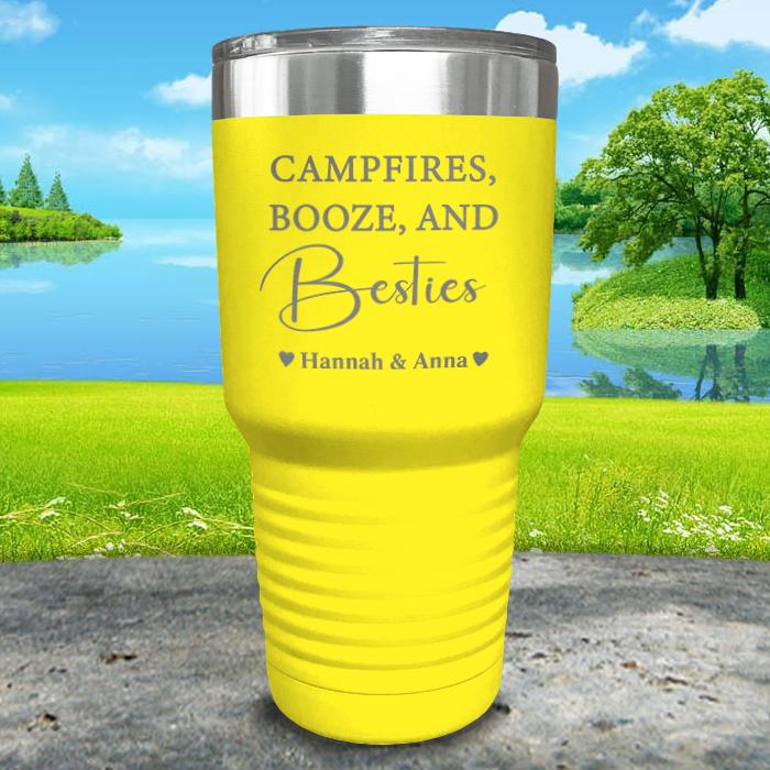 Campfires Booze and Besties Personalized Engraved Tumbler