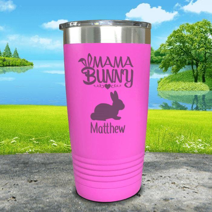 Mama Bunny (CUSTOM) With Child's Name Engraved Tumblers Tumbler ZLAZER 20oz Tumbler Pink 