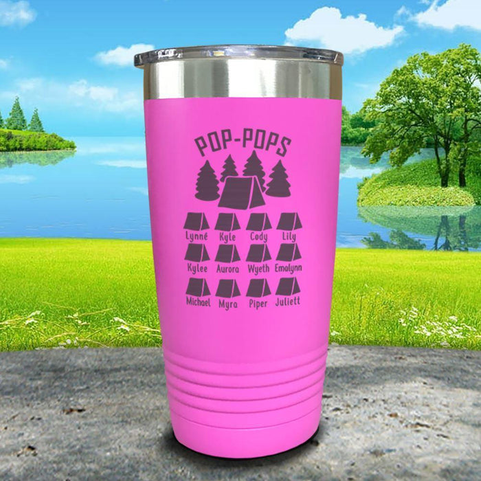 Camping (CUSTOM) Engraved Tumbler Tumbler ZLAZER 20oz Tumbler Pink 