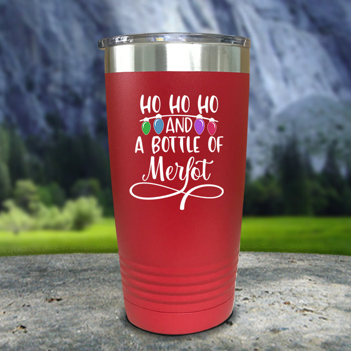 Ho Ho Ho And A Bottle Of Merlot Color Printed Tumblers