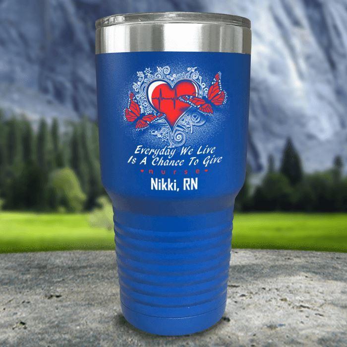 Personalized Nurse Give Color Printed Tumblers Tumbler ZLAZER 30oz Tumbler Blue 