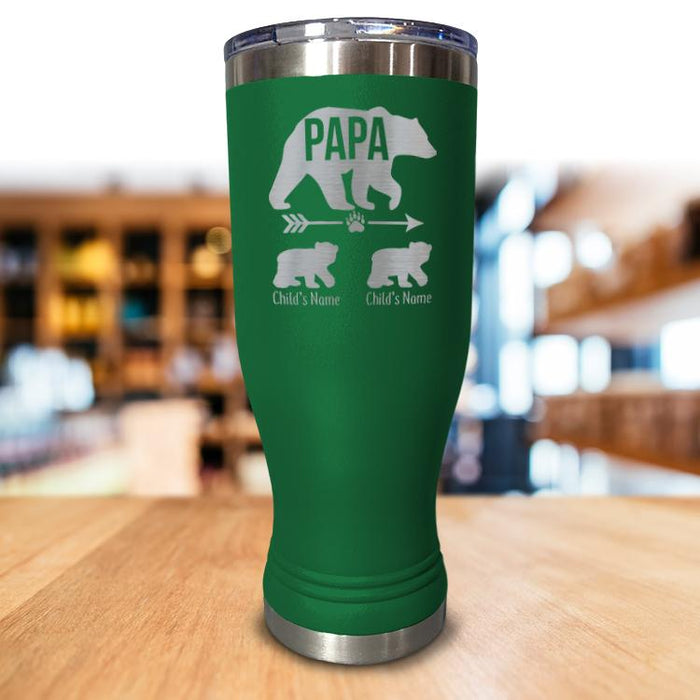 Personalized Papa Bear Pilsner Style Tumbler