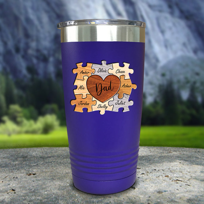 Mom And Dad Puzzle Personalized Color Printed Tumblers