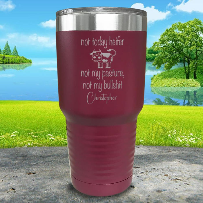 Not Today Heifer Personalized Engraved Tumbler