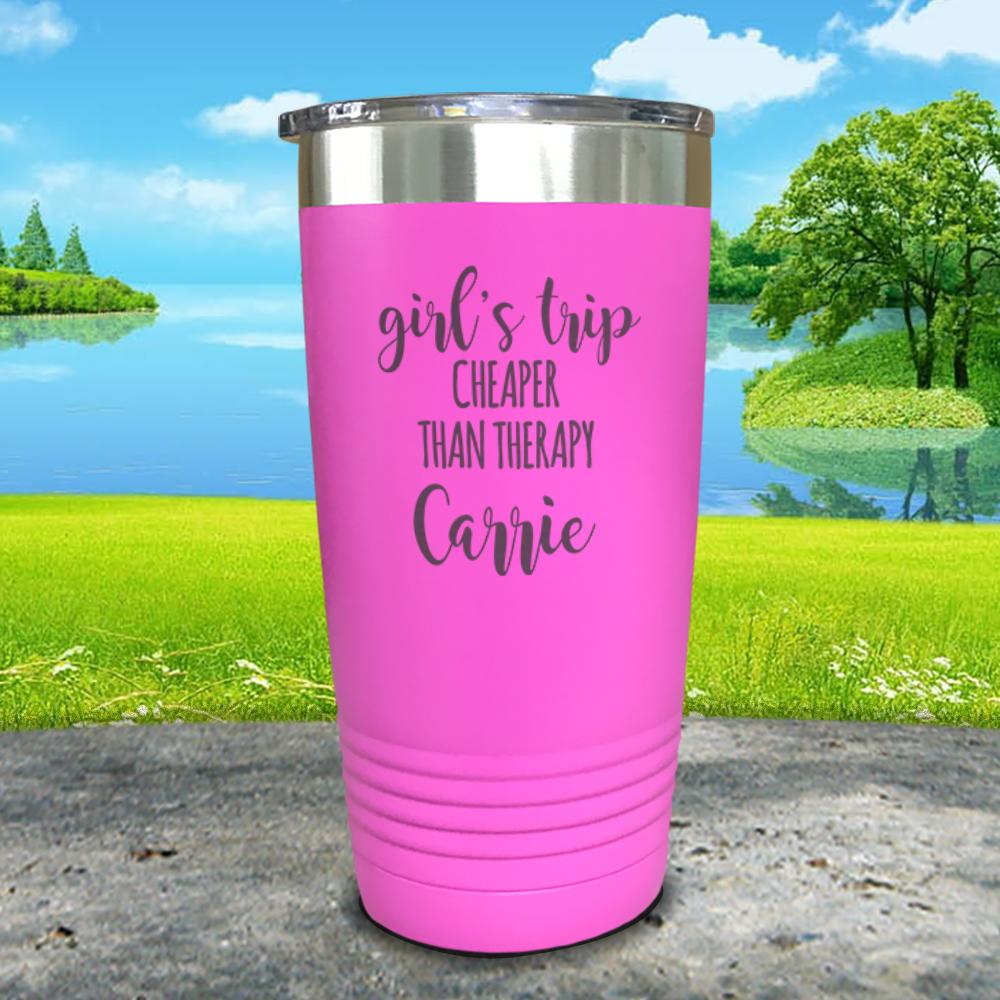 Personalized Girls Trip Cheaper Than Therapy Pilsner Style Tumbler -  LemonsAreBlue