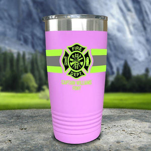 Personalized Firefighter FULL Wrap Color Printed Tumblers Tumbler Nocturnal Coatings 20oz Tumbler Lavender 