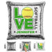 Personalized LOVE Softball Magic Sequin Pillow Pillow GLAM Silver Green 