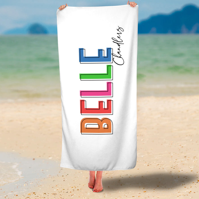 Personalized Your Name Premium Beach/Pool Towel