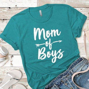Mom Of Boys Premium Tees T-Shirts CustomCat Tahiti Blue X-Small 