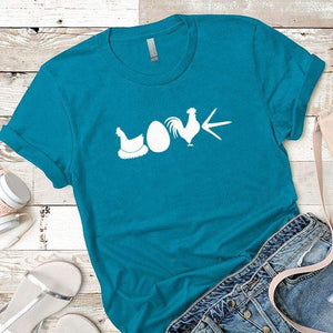 Chicken Love Premium Tees T-Shirts CustomCat Turquoise X-Small 