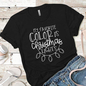 Christmas Lights Premium Tees T-Shirts CustomCat Black X-Small 