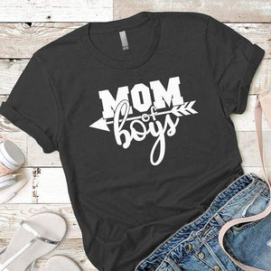 Mom Of The Boys Premium Tees T-Shirts CustomCat Heavy Metal X-Small 