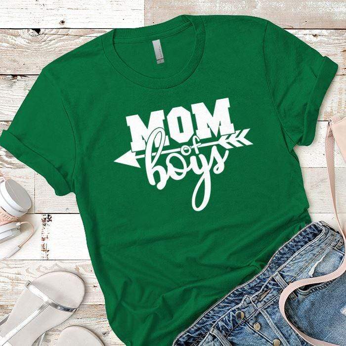 Mom Of The Boys Premium Tees T-Shirts CustomCat Kelly Green X-Small 