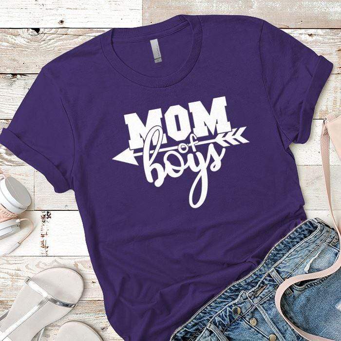 Mom Of The Boys Premium Tees T-Shirts CustomCat Purple Rush/ X-Small 