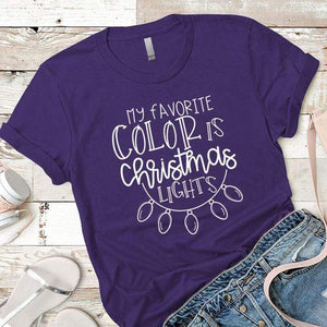 Christmas Lights Premium Tees T-Shirts CustomCat Purple Rush/ X-Small 