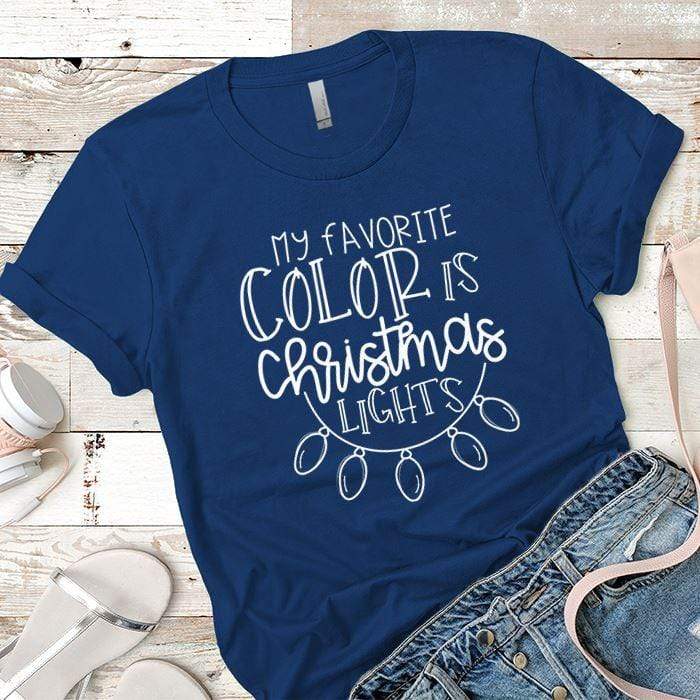 Christmas Lights Premium Tees T-Shirts CustomCat Royal X-Small 