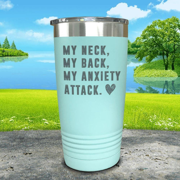 My Neck My Back Anxiety Attack Engraved Tumbler Tumbler ZLAZER 20oz Tumbler Mint 