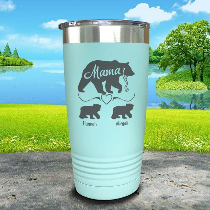 Mama Bear Nurse (CUSTOM) With Child's Name Engraved Tumblers Tumbler ZLAZER 20oz Tumbler Mint 