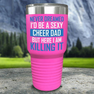 Cheer Dad Color Printed Tumblers Tumbler Nocturnal Coatings 30oz Tumbler Pink 