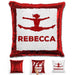 Competitive Cheerleader Personalized Magic Sequin Pillow Pillow GLAM Red Maroon 