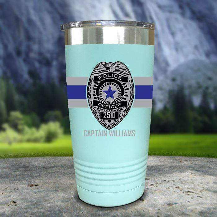 Personalized Police FULL Wrap Color Printed Tumblers Tumbler ZLAZER 20oz Tumbler Mint 