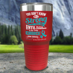 PTSD Don't Know How Strong Color Printed Tumblers Tumbler Nocturnal Coatings 30oz Tumbler Red 