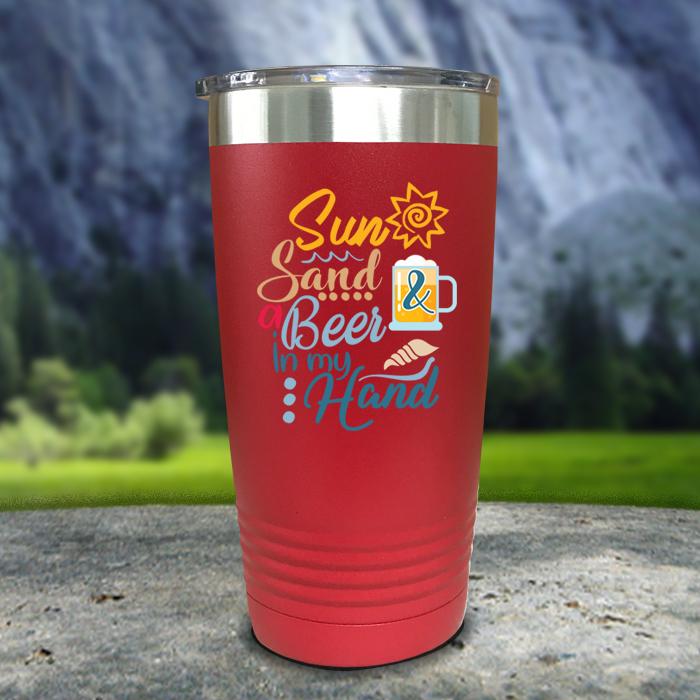 Sun Sand And Drink In My Hand – Engraved Stainless Steel Tumbler