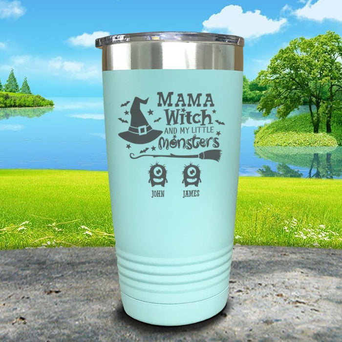 Mama Witch (CUSTOM) With Child's Name Engraved Tumbler Tumbler ZLAZER 20oz Tumbler Mint 