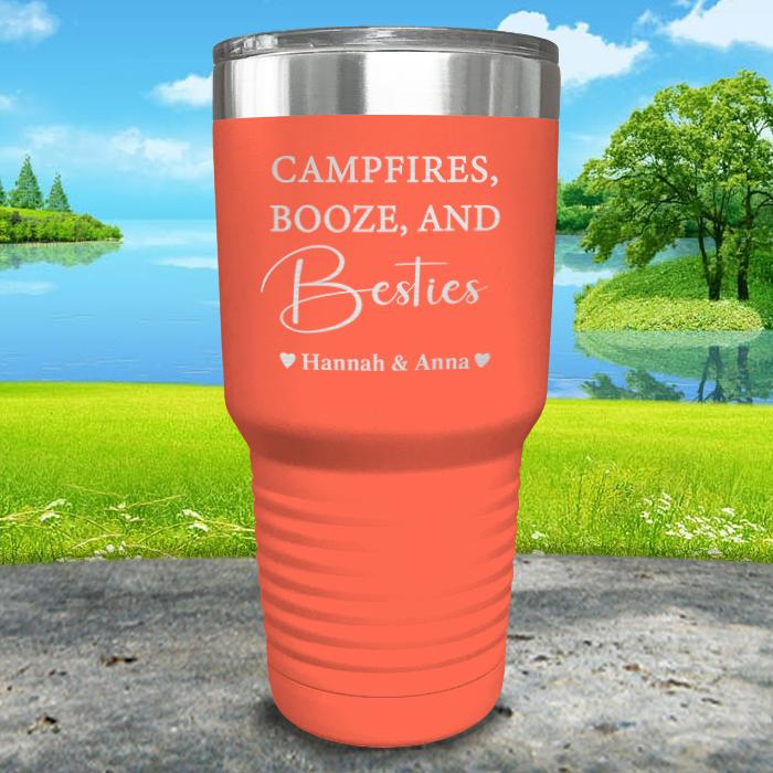 Campfires Booze and Besties Personalized Engraved Tumbler