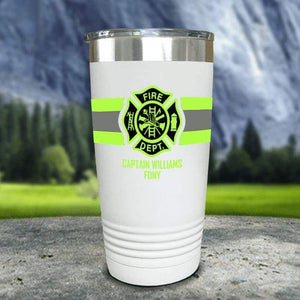 Personalized Firefighter FULL Wrap Color Printed Tumblers Tumbler Nocturnal Coatings 20oz Tumbler White 