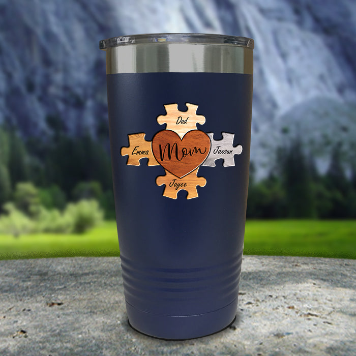 Mom And Dad Puzzle Personalized Color Printed Tumblers