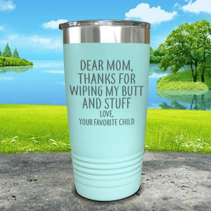 Mom Thanks For Wiping My Butt Engraved Tumblers Tumbler ZLAZER 20oz Tumbler Mint 
