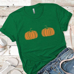 2 Pumpkins Premium Tees T-Shirts CustomCat Kelly Green X-Small 