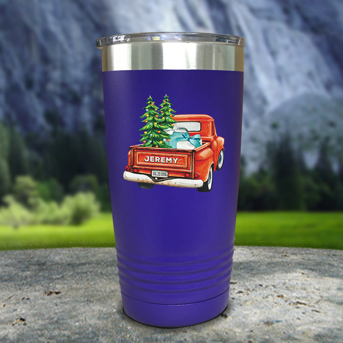 Christmas Truck Personalized Color Printed Tumblers