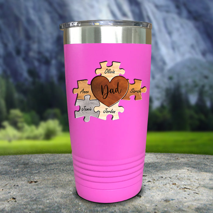 Mom And Dad Puzzle Personalized Color Printed Tumblers