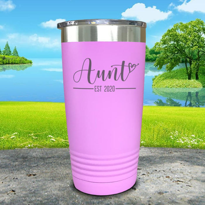 Personalized Aunt EST Script Heart Engraved Tumbler