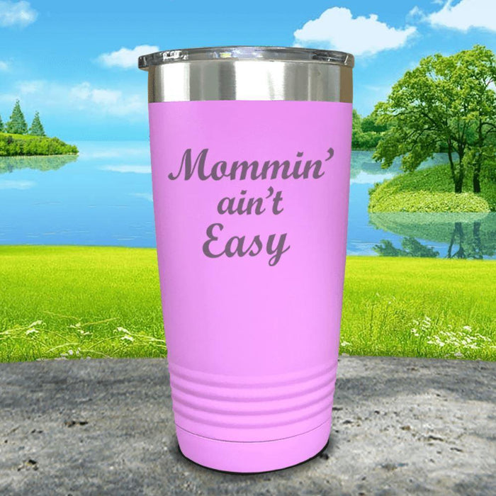 Mommin Aint Easy Engraved Tumbler Tumbler ZLAZER 20oz Tumbler Lavender 