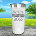 Wifey Mama Boss Engraved Tumblers Tumbler ZLAZER 20oz Tumbler White 