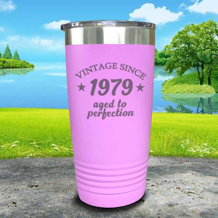 Aged To Perfection (CUSTOM) Engraved Tumbler Tumbler ZLAZER 20oz Tumbler Lavender 