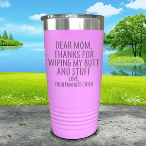 Mom Thanks For Wiping My Butt Engraved Tumblers Tumbler ZLAZER 20oz Tumbler Lavender 